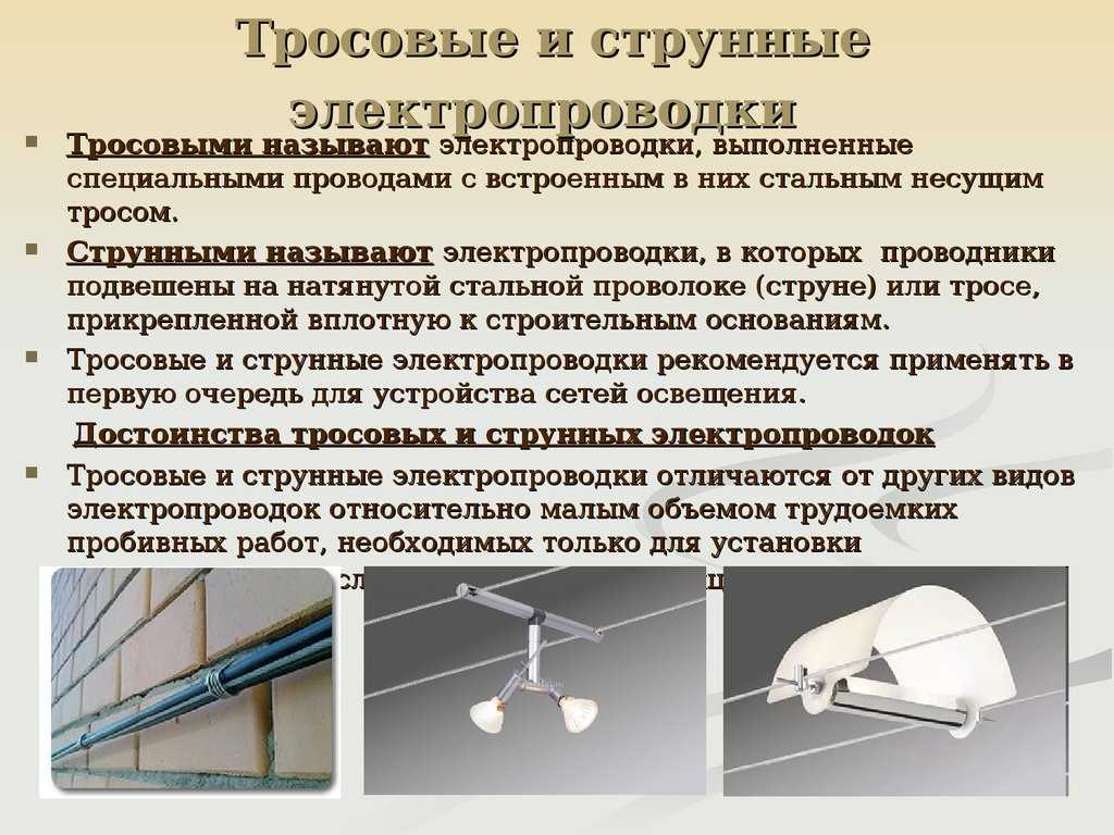 Виды и типы электропроводки
