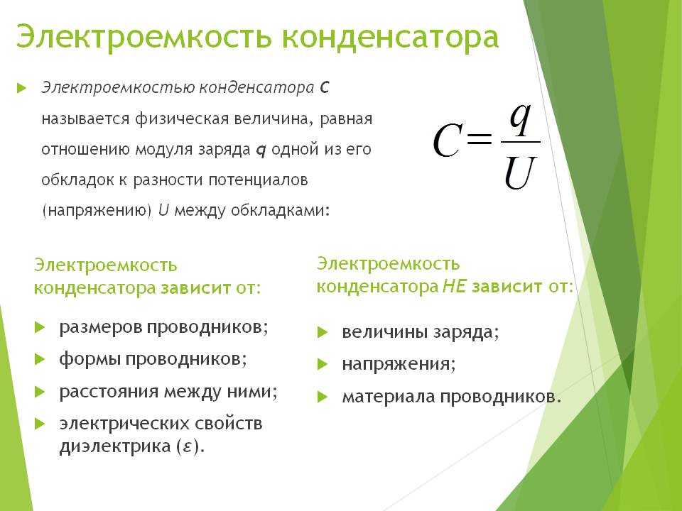 Презентация электроемкость конденсатора