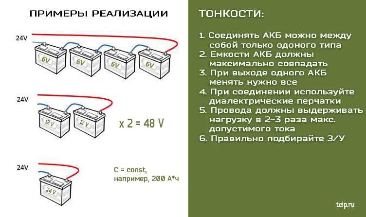 Параллельное соединение аккумуляторов 12 вольт схема