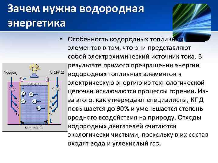 Проект на тему водород как альтернативный вид топлива