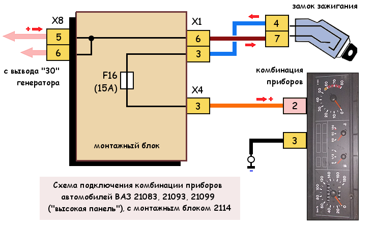 Схема зарядки ваз 2112