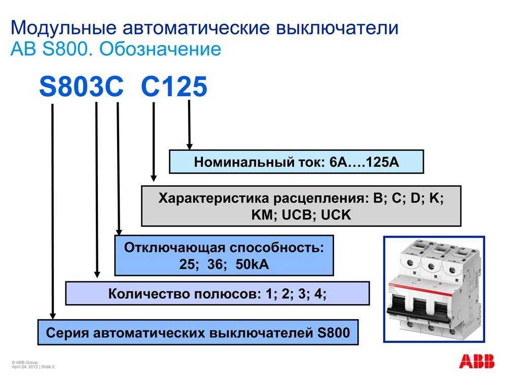 Расшифровываем маркировку автоматических выключателей.