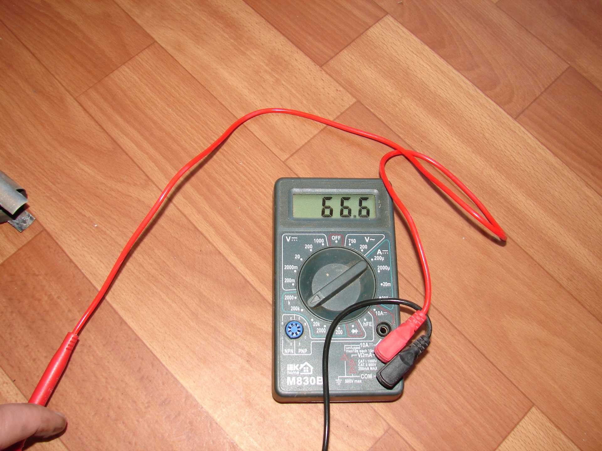 Измерить сопротивление провода мультиметром провода