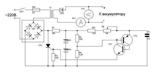 Схема регулировки трансформатора по первичной обмотке