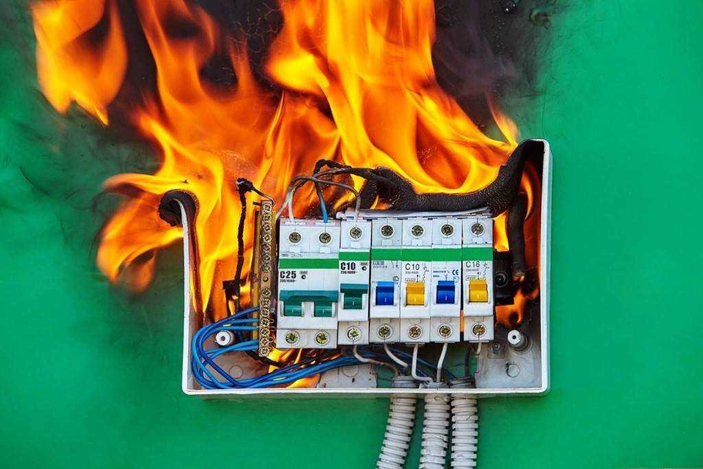 Электротехнические причины пожара