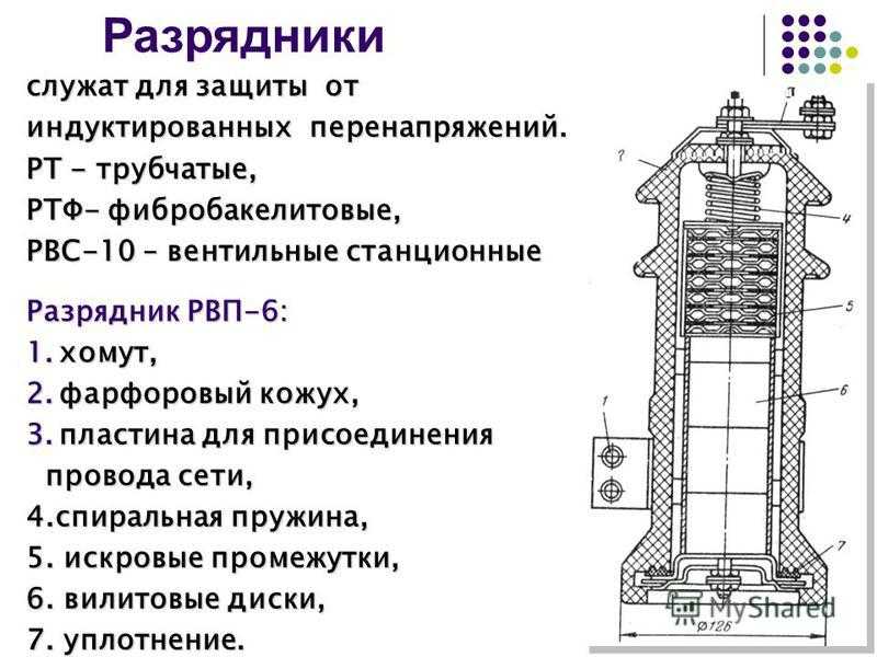 Вентильный разрядник на схеме