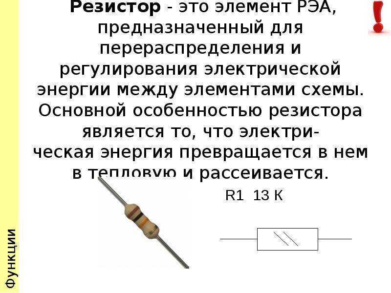 Резисторы.  назначение,  виды,  характеристики.  примеры использования