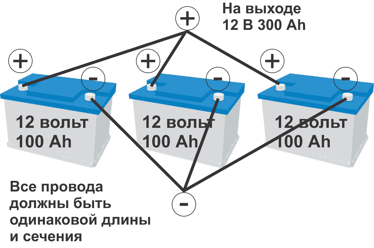 Параллельное соединение аккумуляторов схема последовательное и параллельное