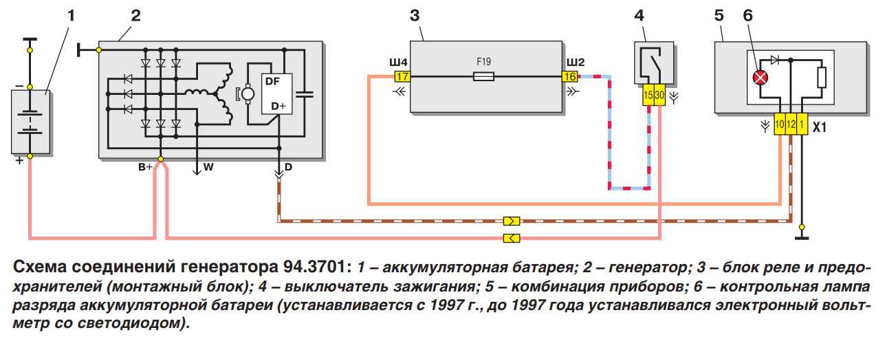 Схема возбуждения генератора ваз 2112