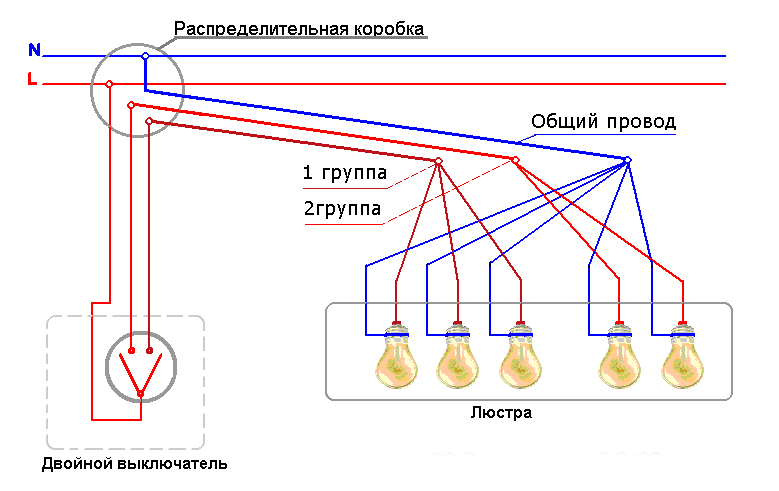 Как подключить две лампочки к одному выключателю: схема, видео, инструкция