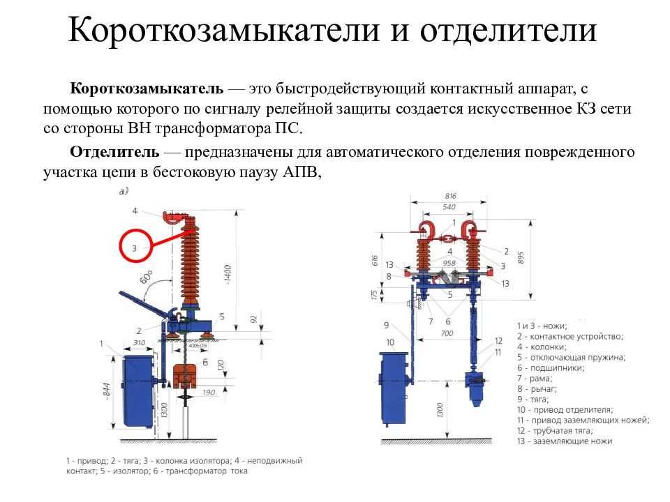 Короткозамыкатель на схеме