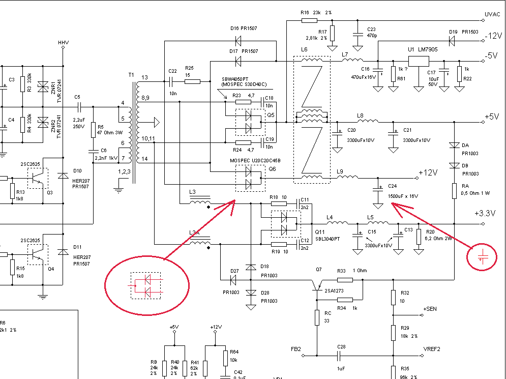 Блок питания для компьютера схема