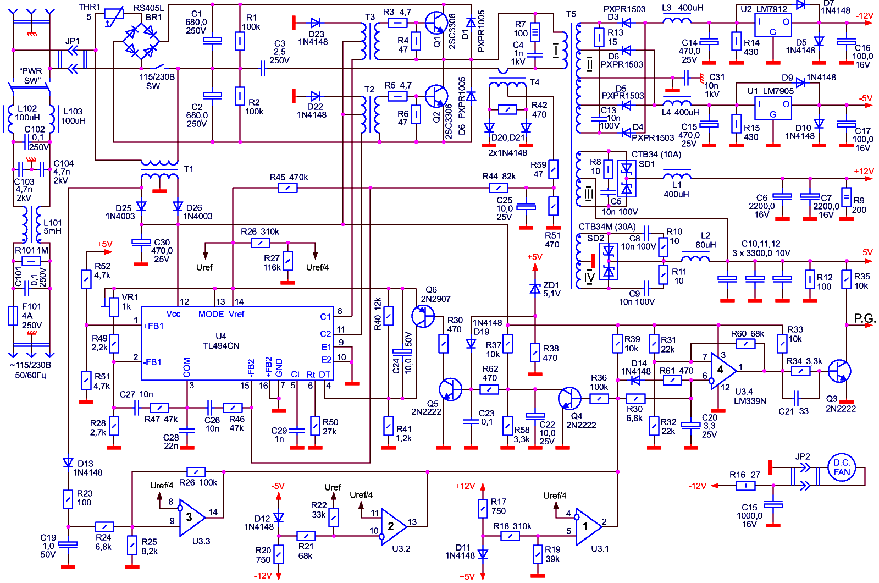 Схема блока питания пк