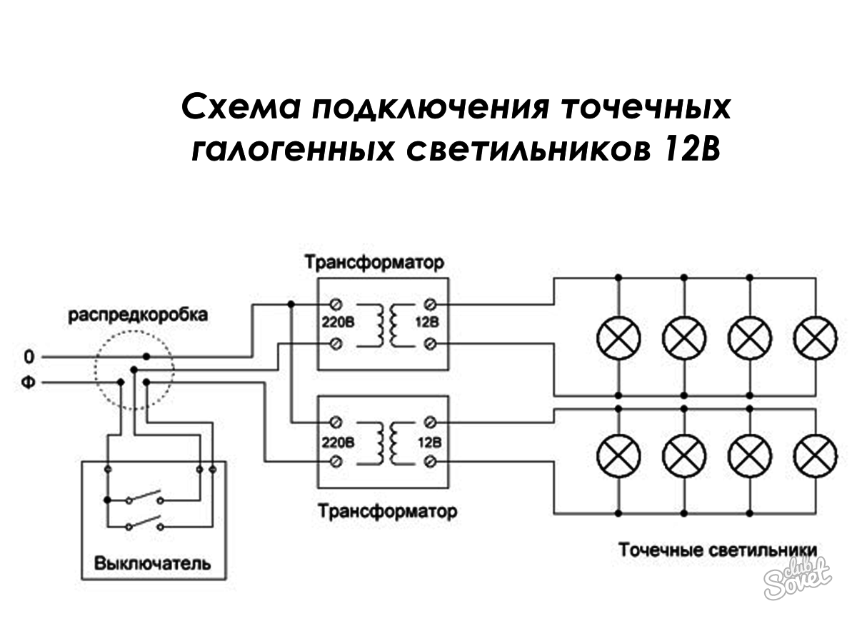 Схема соединения потолочных светильников