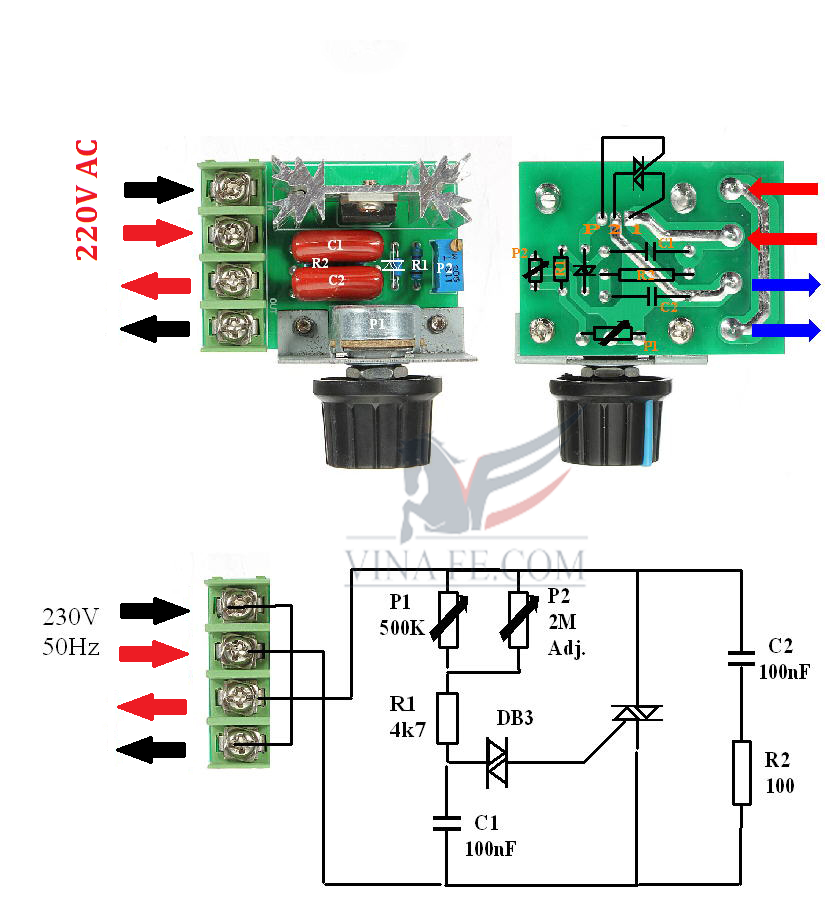 Диммер 220в 1000вт своими руками схема
