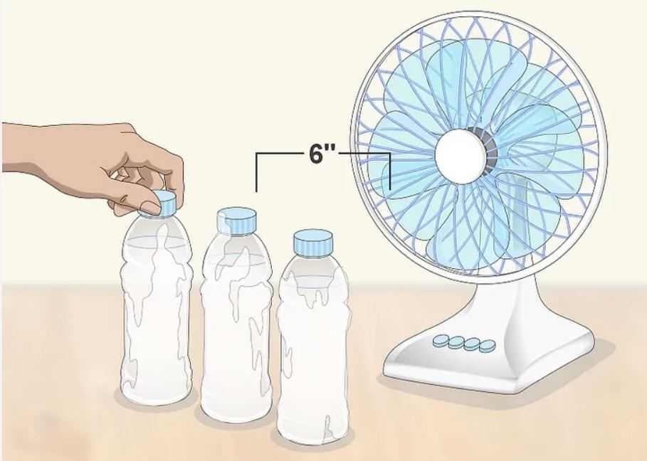 Бутылки перед вентилятором