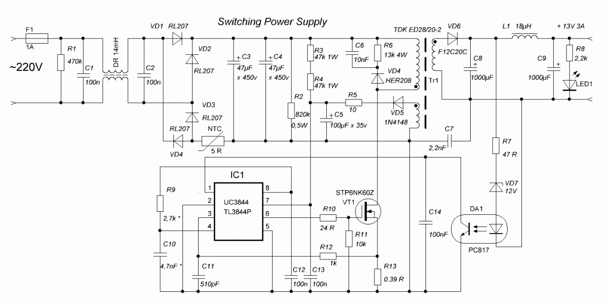 Uc2845 схема включения в сварочном инверторе