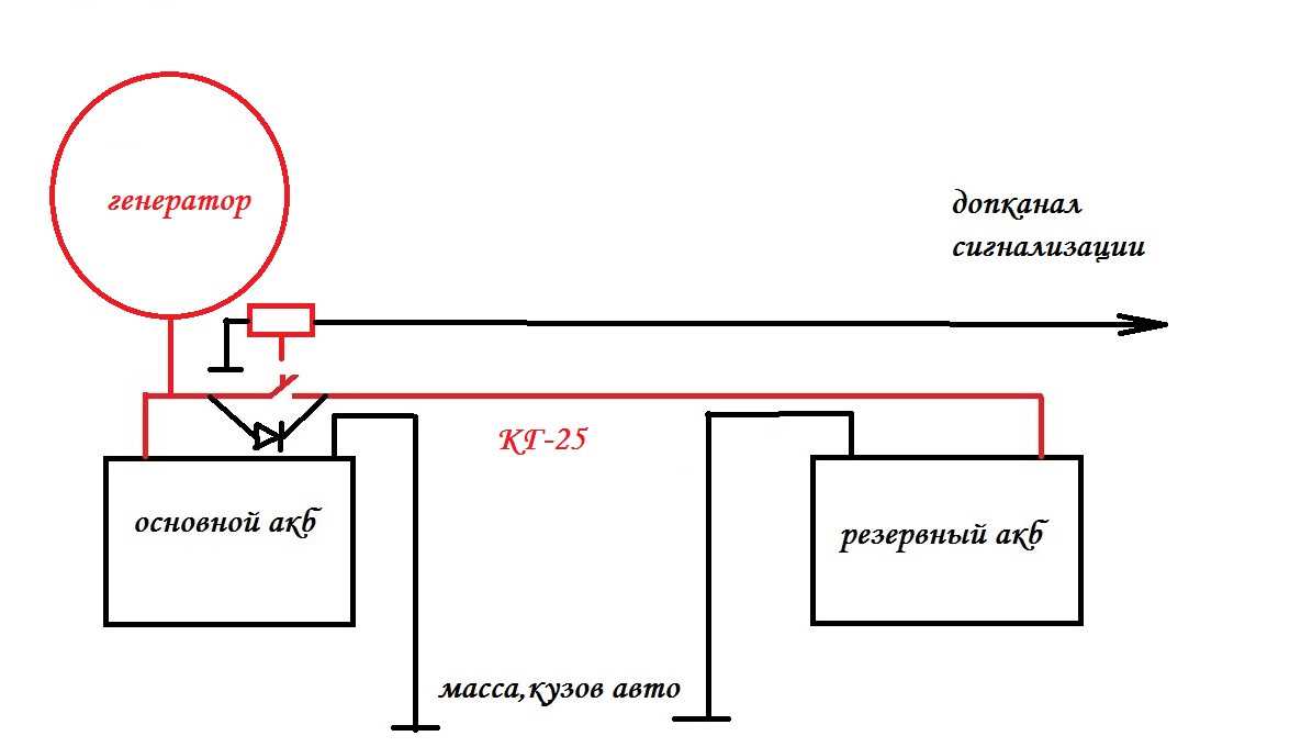 Схема подключения 2 аккумуляторов на 12 вольт