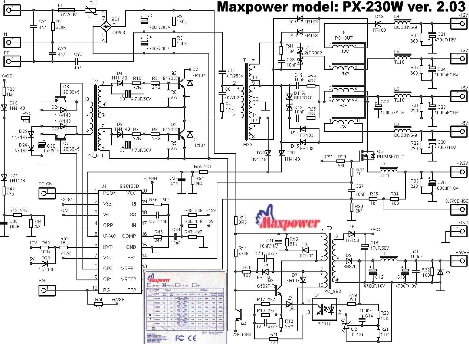 Схема блока питания hdad180w401