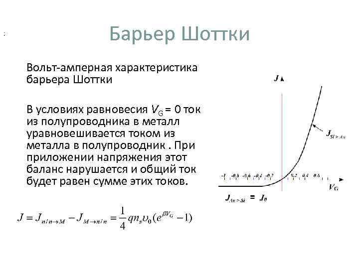 Зонная диаграмма барьера шоттки