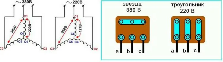 Схема электродвигателя 380