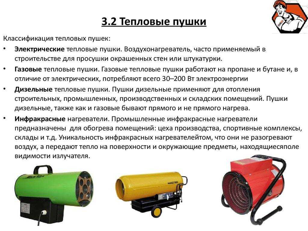Особенности выбора тепловой пушки